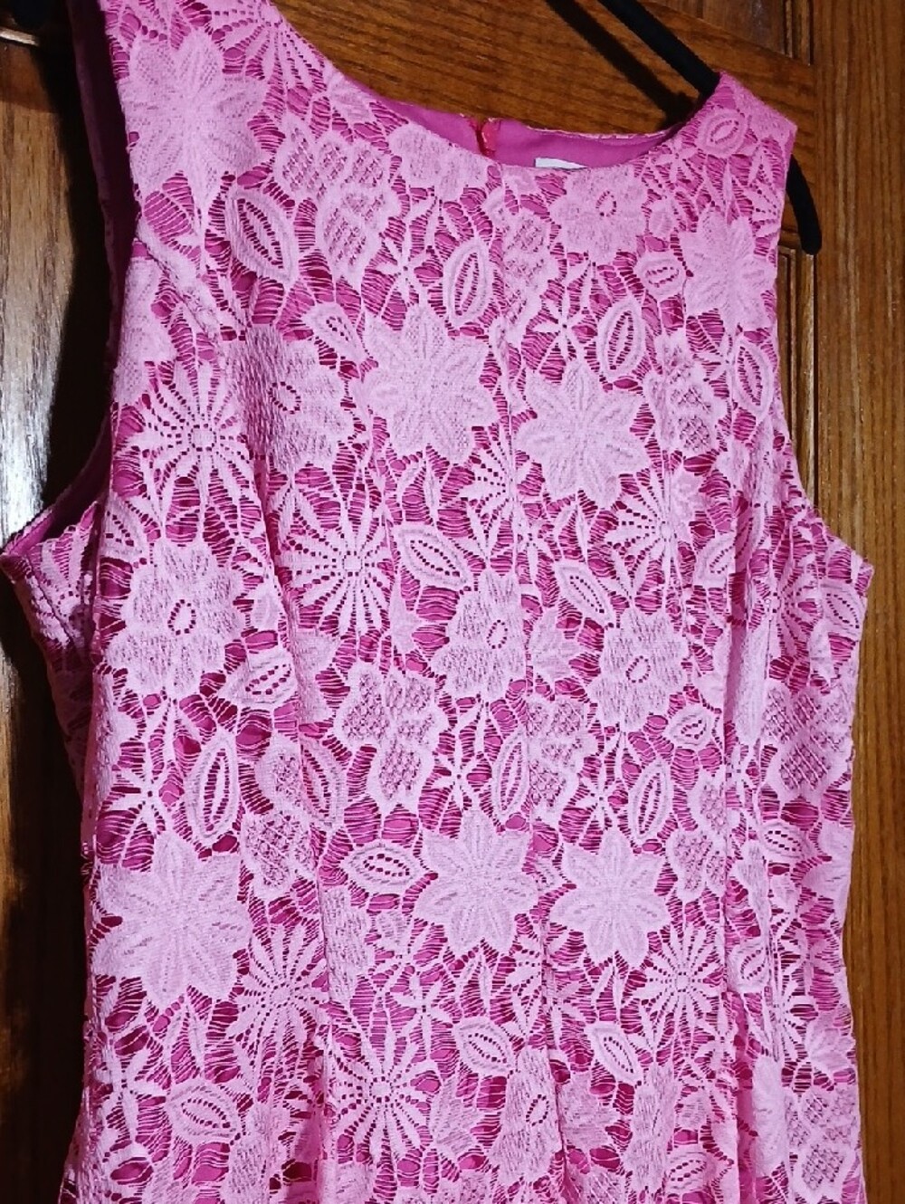 New York & Company Ombre Pink Lace-Trim Dress - Picture 7 of 9